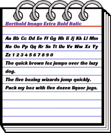 Berthold Imago Italic animated font preview