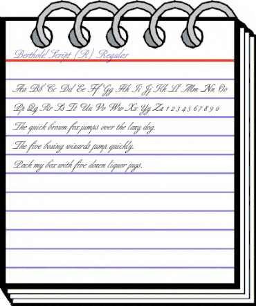 Berthold Script BQ Regular animated font preview