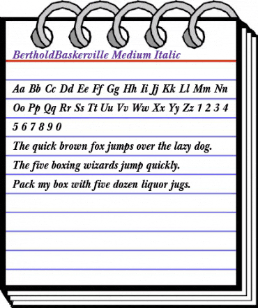 BertholdBaskerville-Medium MediumItalic animated font preview