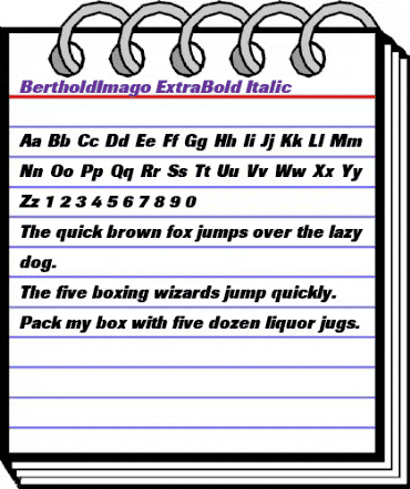 BertholdImago-ExtraBold Extra BoldItalic animated font preview