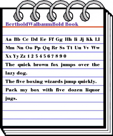BertholdWalbaumBold-Book Book animated font preview