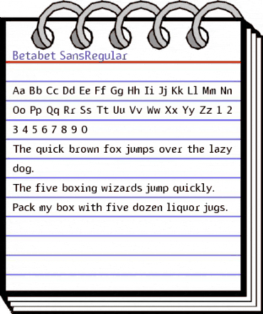 Betabet SansRegular Regular animated font preview