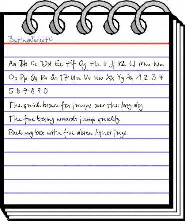 BetinaScriptC Regular animated font preview