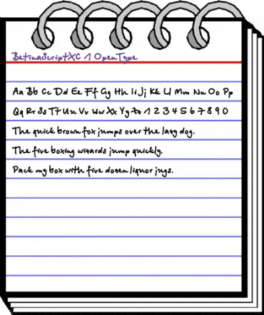 BetinaScriptXC Regular animated font preview