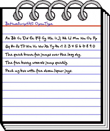 BetinaScriptXC Regular animated font preview