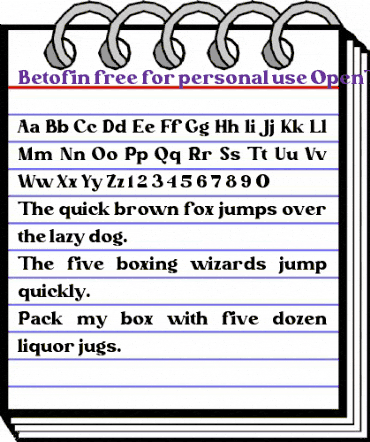 Betofin free for personal use Regular animated font preview