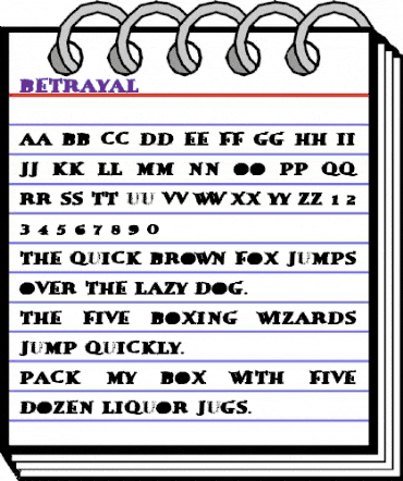 Betrayal Regular animated font preview