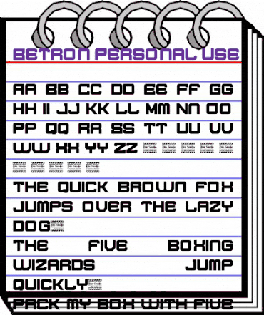 Betron Personal Use Regular animated font preview