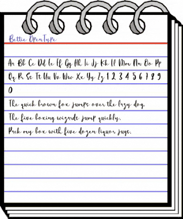 Bettie Regular animated font preview