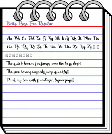 Betty Rose Free Regular animated font preview