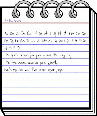 BettysHand Regular animated font preview