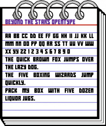 Beyond The Stars Regular animated font preview