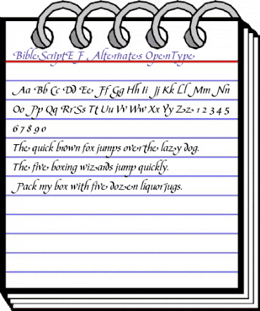 BibleScriptEF Alternates animated font preview