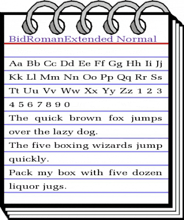 BidRomanExtended Normal animated font preview