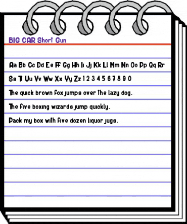 BIG CAR Short Gun Regular animated font preview BIG CAR Short Gun Regular animated font preview