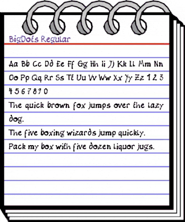 BigDots Regular animated font preview
