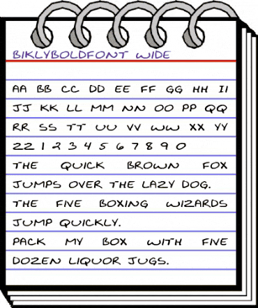 BiklyBoldFont Wide Regular animated font preview