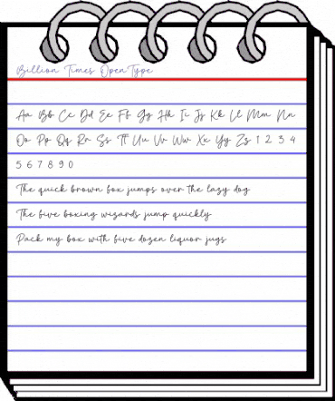 Billion Times Regular animated font preview