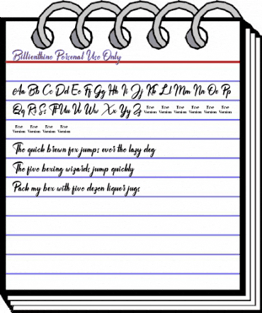 Billionthine Personal Use Only Regular animated font preview