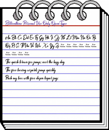 Billionthine Personal Use Only Regular animated font preview