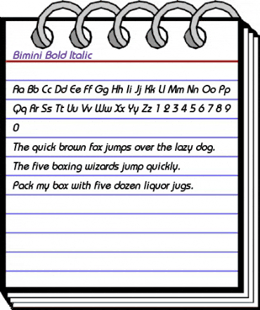 Bimini Bold Italic animated font preview