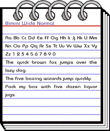 Bimini Wide Normal animated font preview