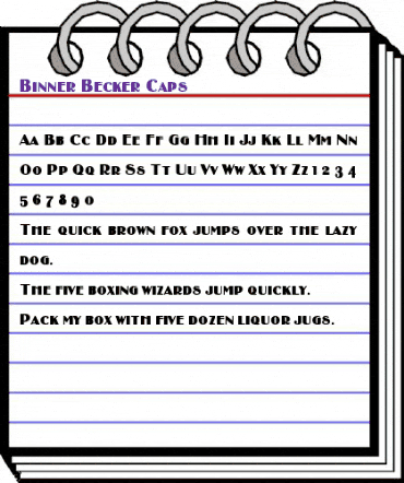 Binner Becker Caps Regular animated font preview