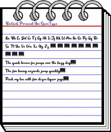 Bintank Personal Use animated font preview