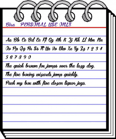 Bira PERSONAL USE ONLY Regular animated font preview