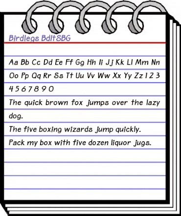 Birdlegs BdItSBG animated font preview