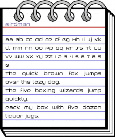 Birdman Regular animated font preview