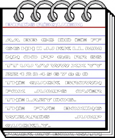 Birds Requiem Regular animated font preview