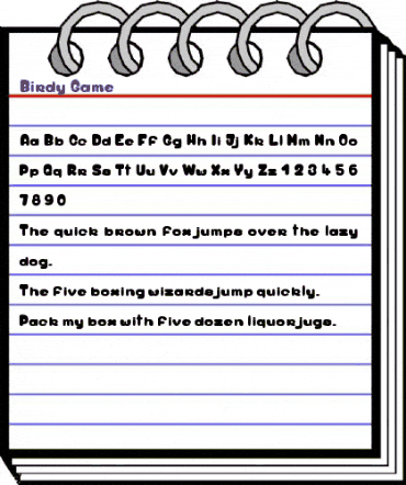 Birdy Game Regular animated font preview