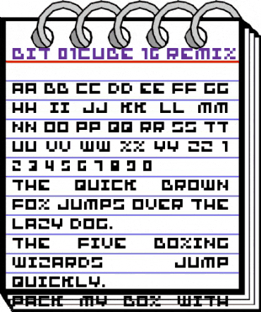 bit-01:cube 16 remix Regular animated font preview