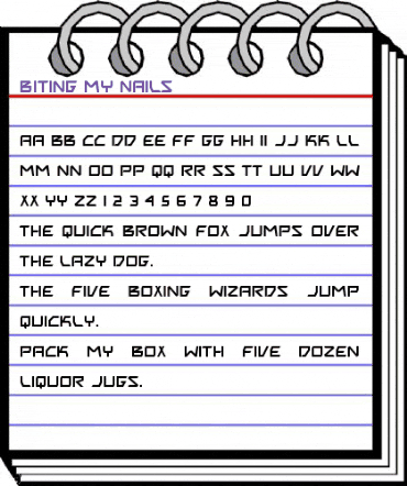 Biting My Nails Regular animated font preview