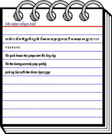 bits indian calligra Regular animated font preview