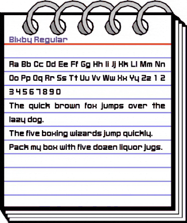 Bixby Regular animated font preview