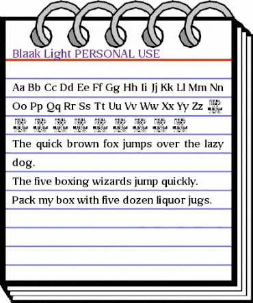 Blaak Light PERSONAL USE Regular animated font preview