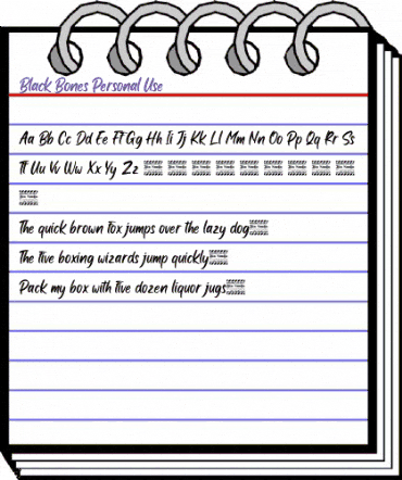 Black Bones Personal Use Regular animated font preview