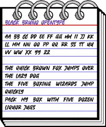 Black Bruno Regular animated font preview