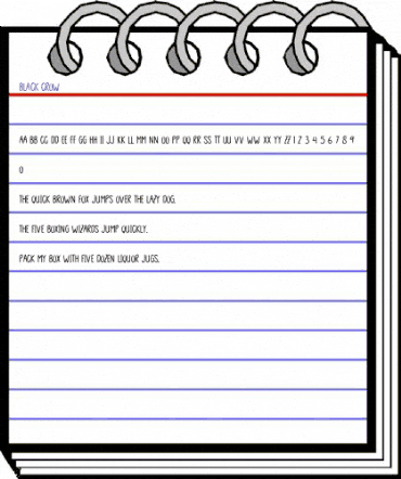 BLACK CROW Regular animated font preview