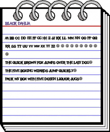 Black Dahlia Regular animated font preview