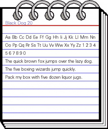 Black Dog 20 Regular animated font preview