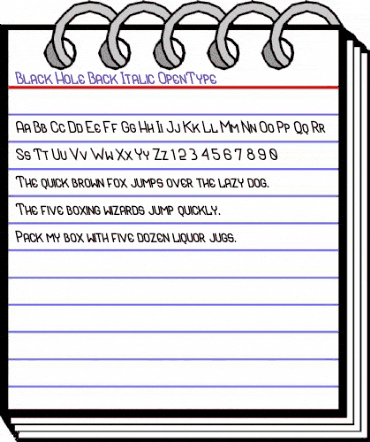 Black Hole Back Italic Regular animated font preview