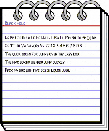 Black Hole Regular animated font preview