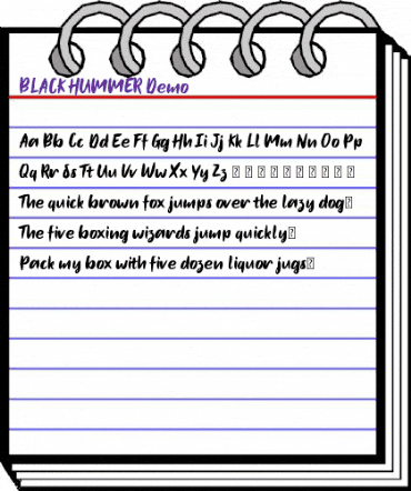 BLACK HUMMER Demo Regular animated font preview