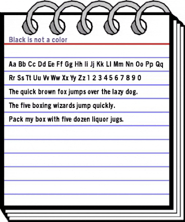 Black is not a color Regular animated font preview