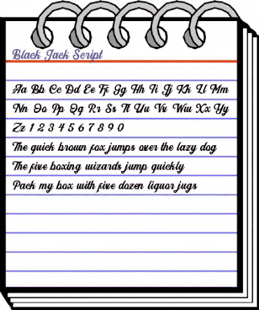 Black Jack Script Regular animated font preview