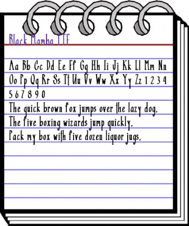 Black Mamba Regular animated font preview