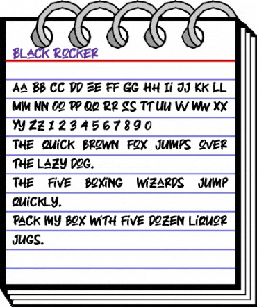 Black Rocker Regular animated font preview
